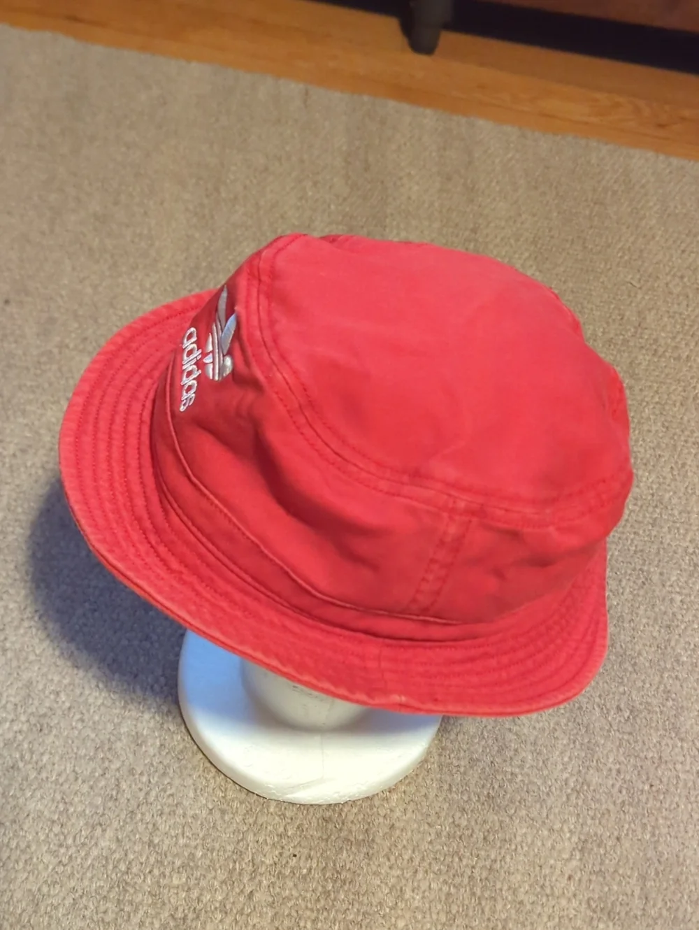 Adidas Trefoil Logo Bucket Hat Red/White